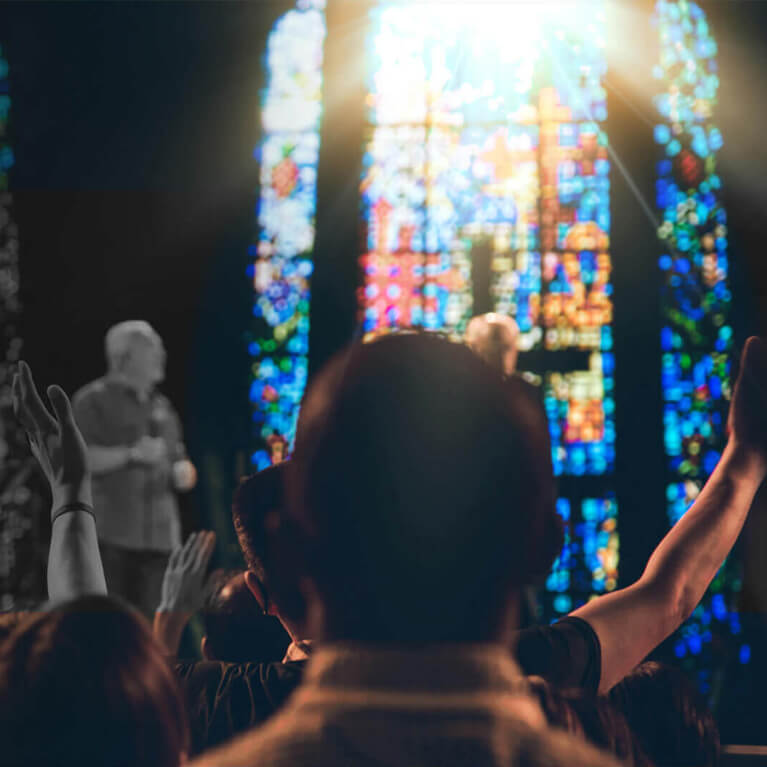 people attending a church ceremony